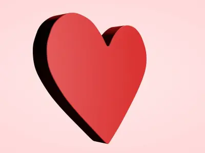 Heart Icon Low-poly 3D model