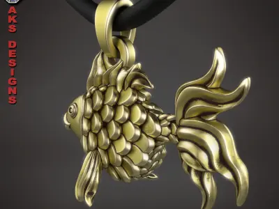  Pendant  organic Jewelry Fish 1 3D print model