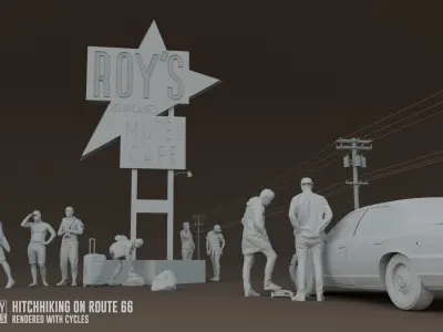 Hitchhiking On Route 66 3D model