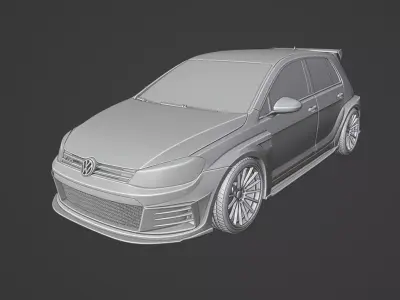 Volkswagen Golf GTI Widebody High-Quality 3D print model