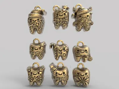 christmas cute teeth decor  3D print model