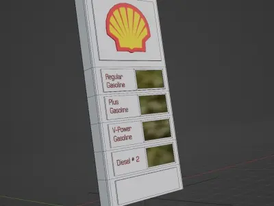 Shell Gasoline Pump Low-poly 3D model