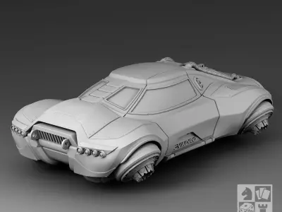 Futuristic hovercraft 3D print model