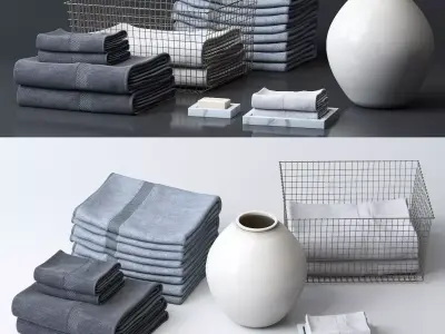 Bathroom Towel Set 3D model