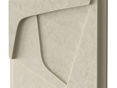 Long abstract relief artwork 3D model