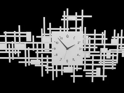 Clock Geometrical Design Low-poly 3D model