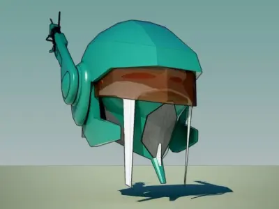 Robot head WIP Free 3D model