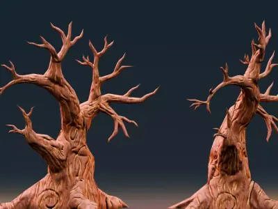 Stylized Halloween Props - Withered Tree 1 Low-poly 3D model