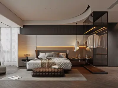 Luxury Modern Master Bedroom 032 3D model