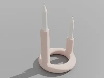 Abstract Candle Holder Low-poly 3D model