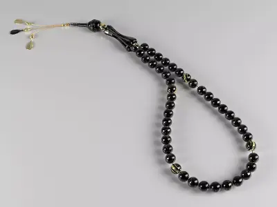 Sabha - Tesbih- Black onyx - Aqeeq Stone - Luxury design 3D model