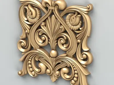 Carved decor central 013 3D model