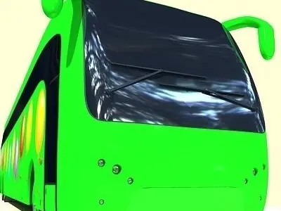 Birthday Balloon Green Bus 11 3D model