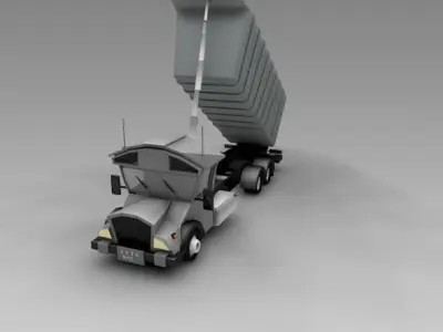 Low Poly Truck dump Low-poly 3D model
