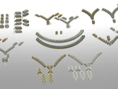 Gold service seed and necklace package 3D print model