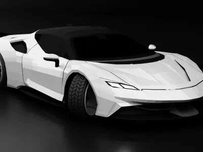 Furry Steal 90 - Low Poly Generic Super Car Low-poly 3D model