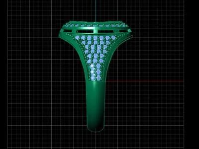 Print Ready STL 3DM  Gents Rings Diamond Men Ring  3D print model 218