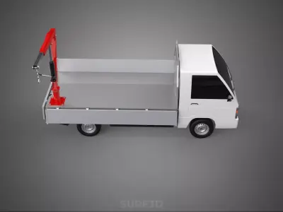 FOLDABLE MANUAL HYDRAULIC LIFTER JIB CRANE DROPSIDE PICKUP TRUCK 3D model