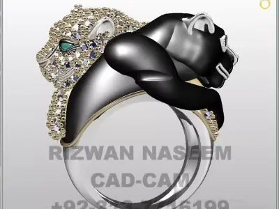 Panther Ring Couple 3D print model