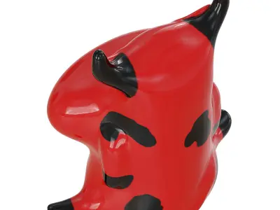 Garden figurine cow 3D model