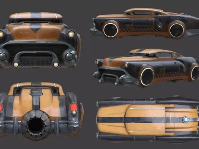 Futuristic flying car 9 3D model