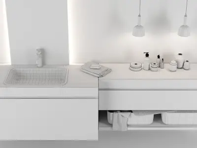 Scavolini QI Bathroom furniture set 2 3D model