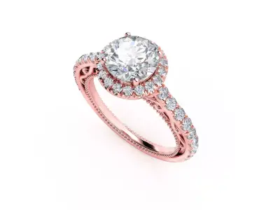 ZRP018 person engagement ring in rose gold 3D print model