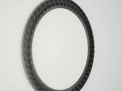 Braided Jute Accent Mirror 3D model