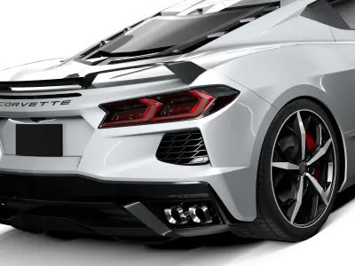 Chevrolet Corvette C8 Stingray 2020 lowpoly 3D model