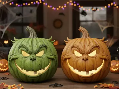 Grinch Pumpkin for Halloween 3D print model
