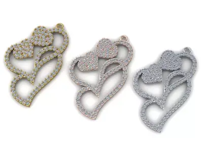 free jewelry pendant heart love shape Free 3D print model