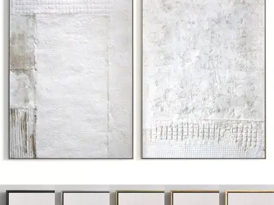 Plaster Two Photo Frame 363 Low-poly 3D model