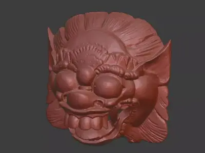African Mask 04 high-poly 3D print model