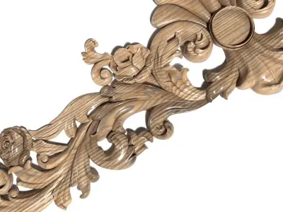 Cartouche-021 shabby chic ornate crown molding 3D model