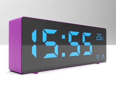 CLOCK PURPLE BLUE Low-poly 3D model