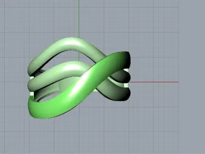 Cross over ring for 3d print 3D print model