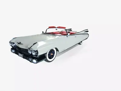 Cadillac 1959 Eldorado White PBR 3D model 3D model