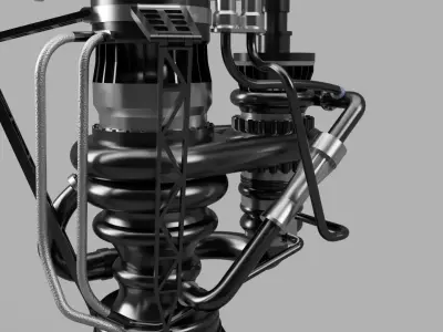 Space-X Raptor engine simplified 3D print model