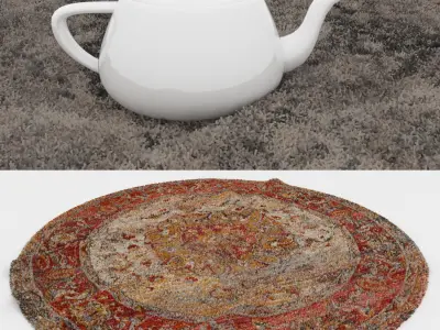 Round Rug Set 304 3D model