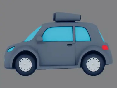 Self-driving utility car with sensors 3D model