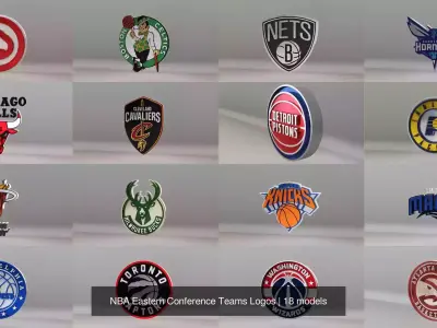 NBA Eastern Conference Teams Logos 3D Model Pack