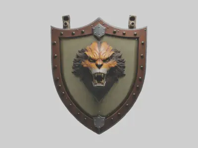 Hangingshielddispla 1 Low-poly 3D model