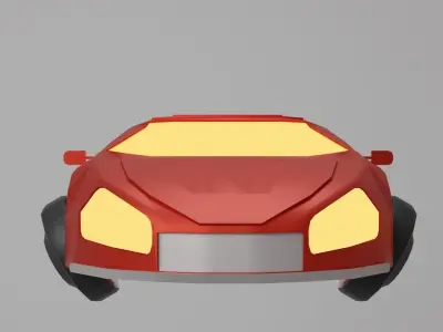Futuristic cars Low-poly 3D model