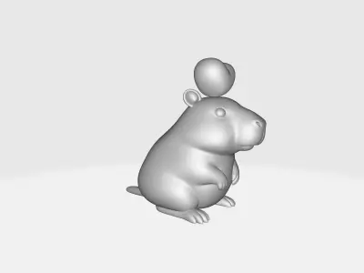 Cute Capybara with Heart Valentines Day Romantic  3D print model