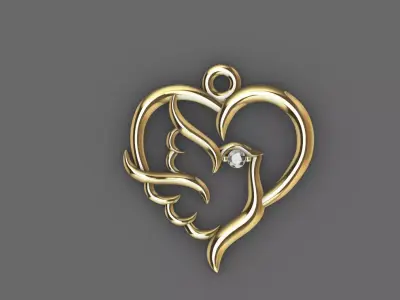 Lady pendant Low-poly 3D model
