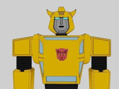Bumblebee Combo - Robot - Gun - Car Mode -  Low Poly Model 3D model