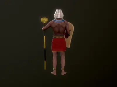 Egyptian soldier Low-poly 3D model