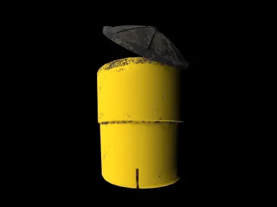 Crash Barrel Low-poly 3D model