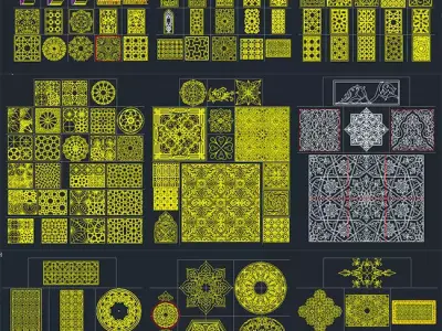 ARABIC AND ISLAMIC GEOMETRY AUTO CAD DXF FILE Low-poly 3D model