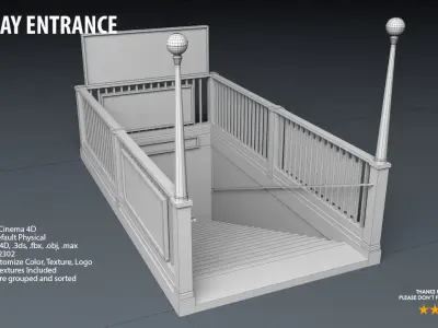 Subway Entrance - Street Props 3D model